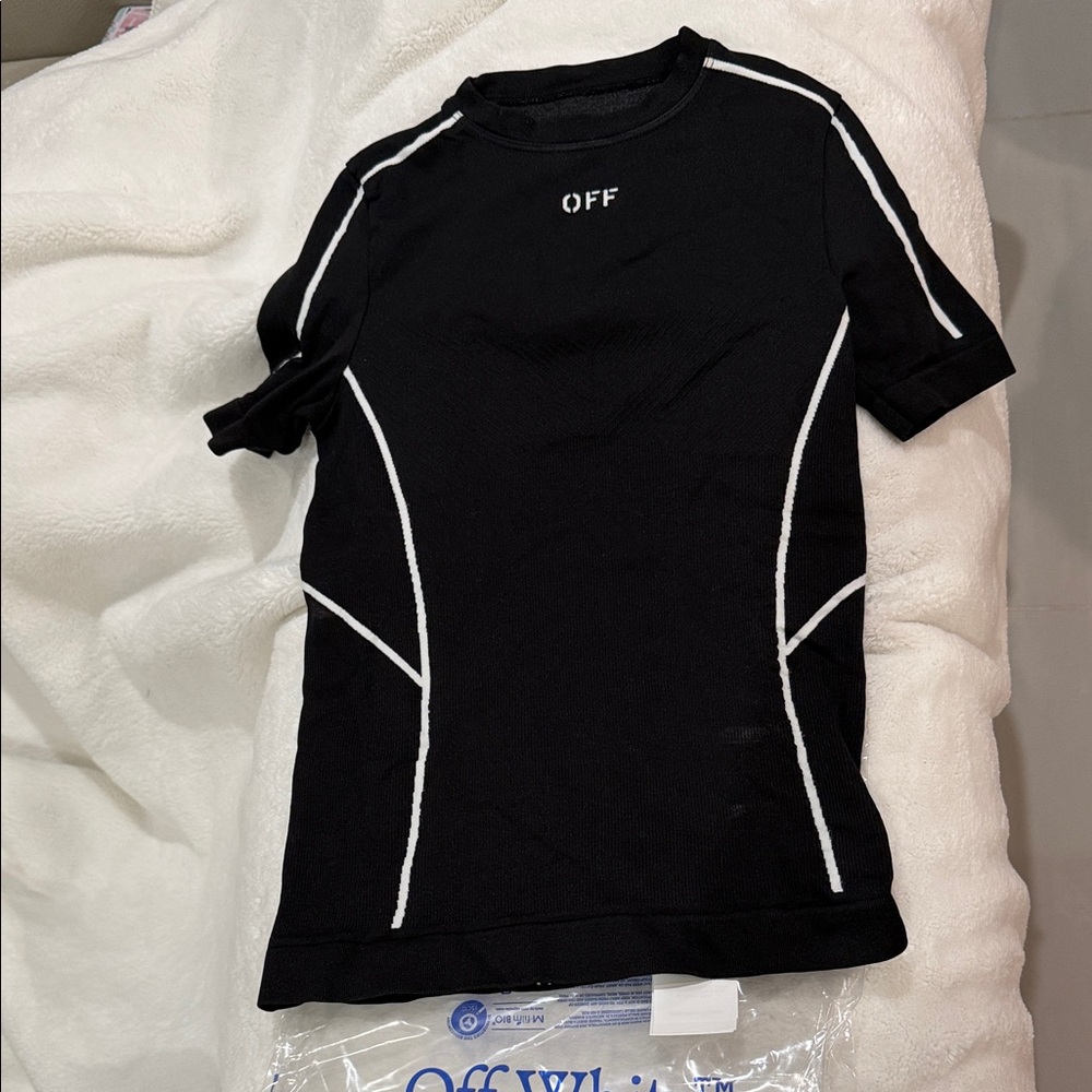 Off-White Seamless Short-Sleeve Top